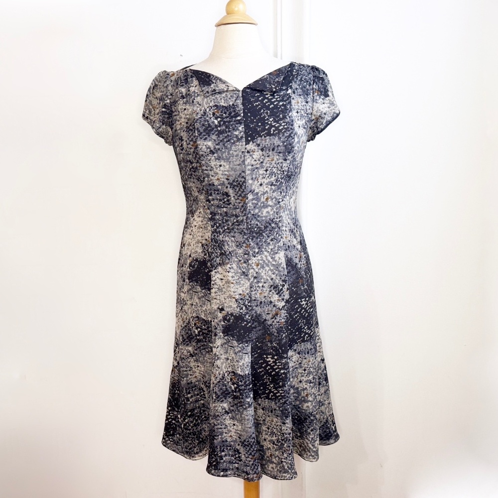 Peggy Jennings Multicolor Short Sleeve Silk Dress Small Office/Career/Work/Party